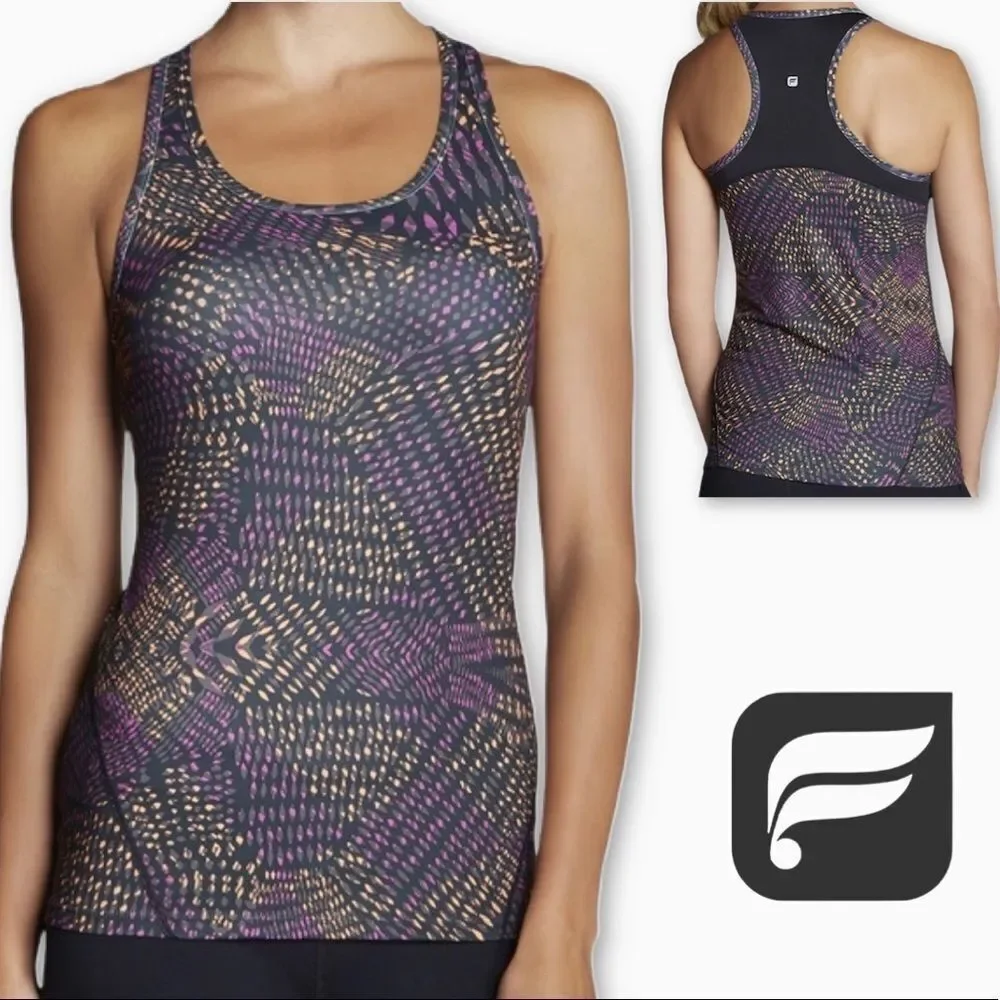 Fabletics Leon Racerback Tank Top Fractal Print L